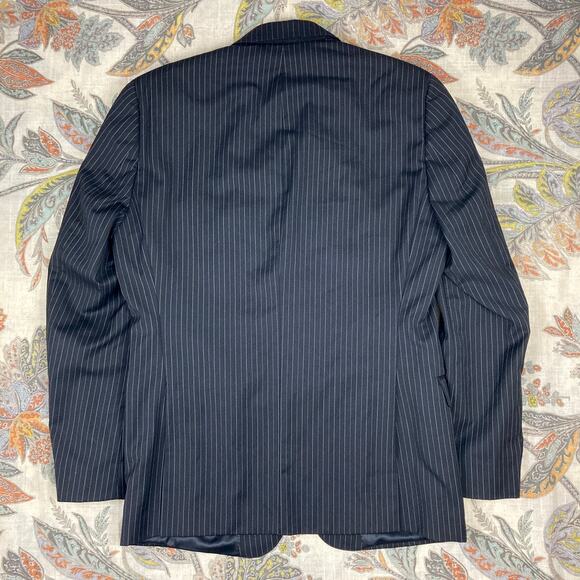 Ralph Lauren Men's Black Label Slim 2 Button Black Pinstripe Wool Blazer 38R - Picture 9 of 12